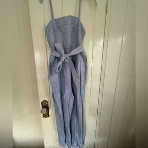 J. Crew Blue and White Striped Jumpsuit